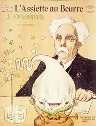Caricatura di Gabriel Faure (1845-1924) che crea stelle, da 